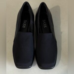 Bass Women's Classic Noreen Black Leather & Fabric Black Comfortable Slip-ons 5